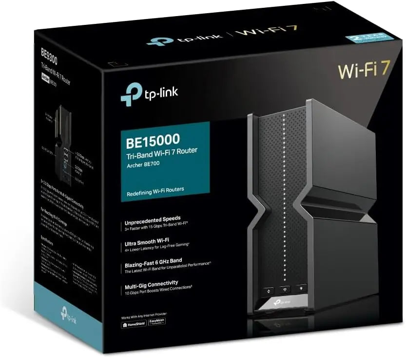 TP-Link Archer BE700 BE15000 Tri Band Wi-Fi 7 Router 320 MHz 320MHz MLO