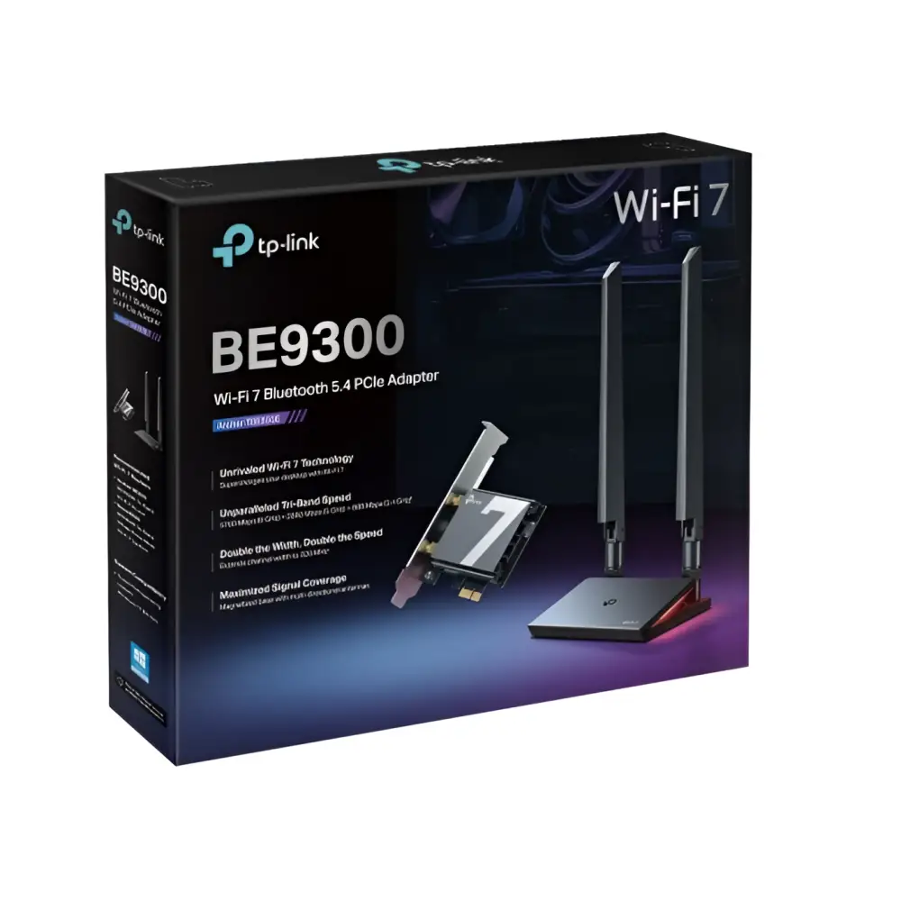 TP-Link Archer TBE550E BE9300 Wi-Fi 7 Bluetooth 5.4 PCIe Adapter 6GHz@5760 Mbps 5GHz@2880 2.4GHz@688 (wifi7) (NIC)