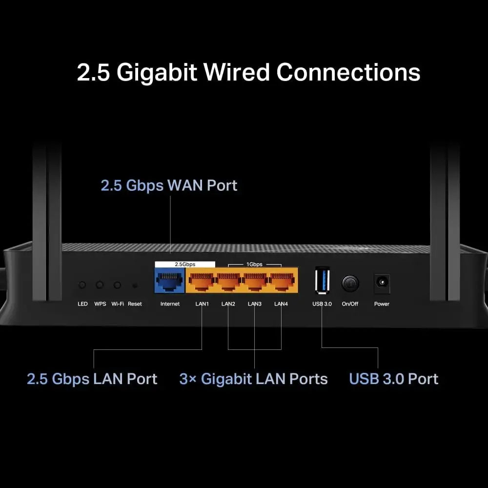 TP-Link BE3600 Dual-Band Wi-Fi 7 Router Wireless & Wired up to 3.6Gbps 2.5G Multi-Gigabit Ports MLO Gaming Streaming