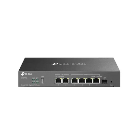 TP-Link ER707-M2 Omada Multi-Gigabit VPN Router 2x 2.5Gbps RJ45 5x Gigabit (1xSFP + 4x RJ45) Load Balance 1x USB High