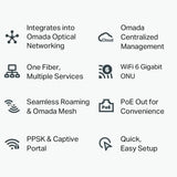 TP Link Omada AX3000 Desktop Wi-Fi 6 Access Point Full Gigabit Ports FXS Port PoE++ Centralized Cloud Management