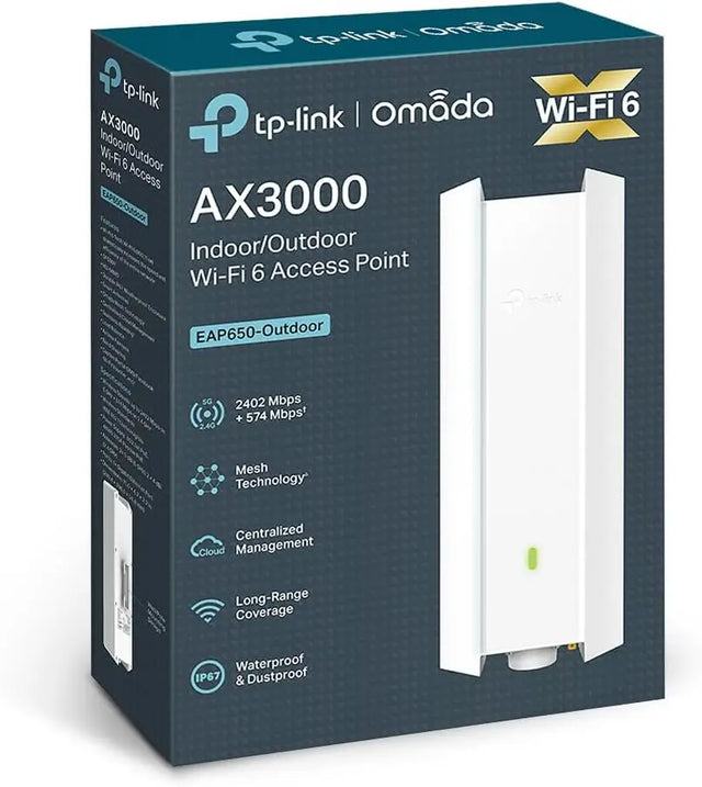 TP-Link Omada AX3000 Indoor/Outdoor Wi-Fi 6 Access Point Wireless Seamless Roaming Long-Range Coverage Mesh IP67 6KV