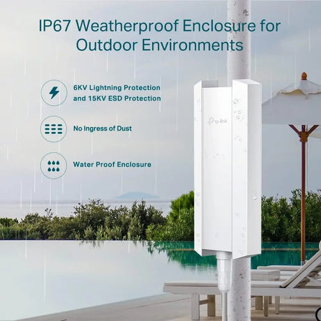 TP-Link Omada AX3000 Indoor/Outdoor Wi-Fi 6 Access Point Wireless Seamless Roaming Long-Range Coverage Mesh IP67 6KV
