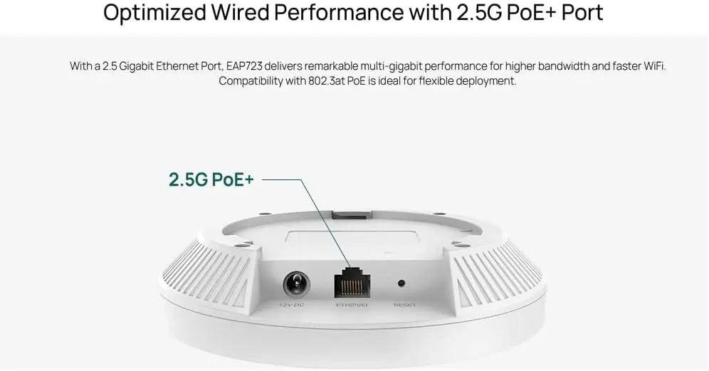 TP-Link Omada BE3600 Dual-Band Ceiling Mount Wi-Fi 7 Access Point 2.5 G Port SDN Cloud Management Seamless AI Roaming