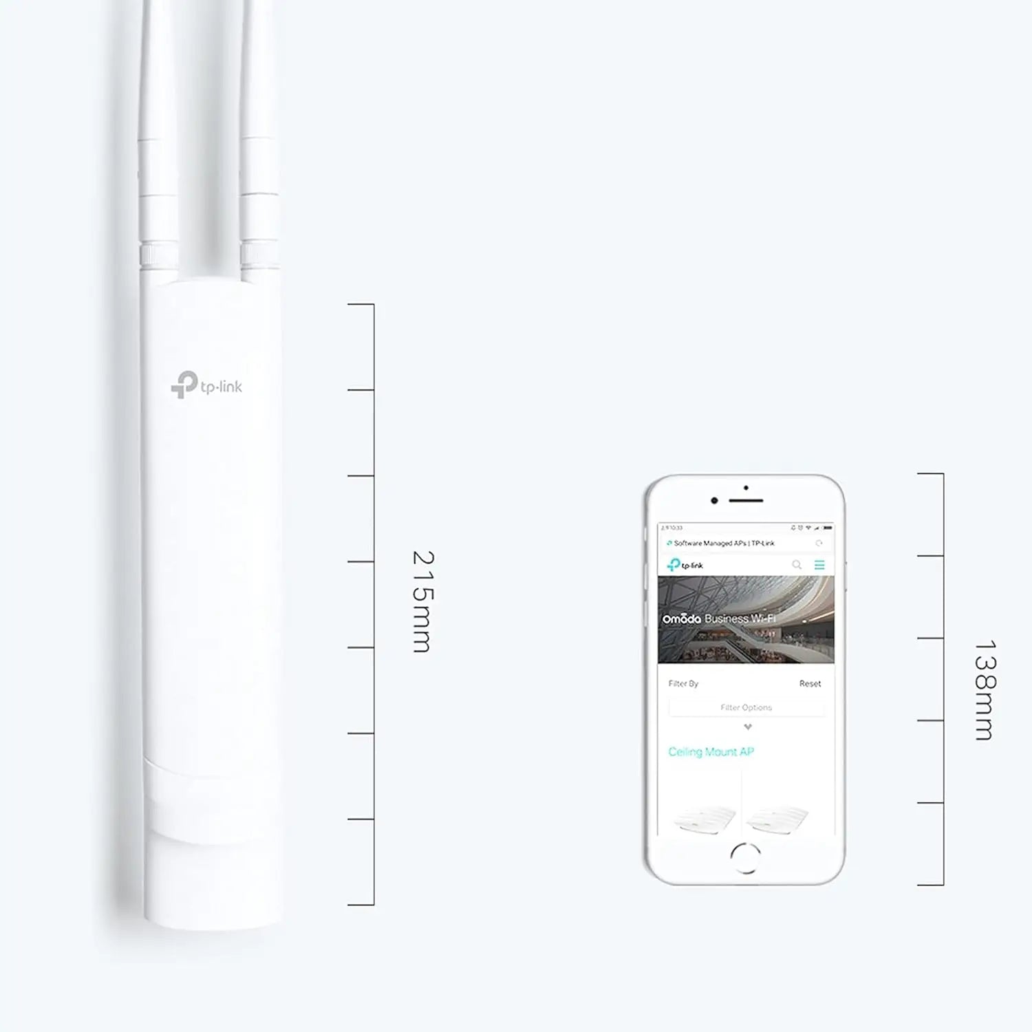 TP-Link Omada N300 Outdoor Single_Band Wireless N Access Point 300Mbps Wi-Fi Waterproof Dustproof Lightening Protection