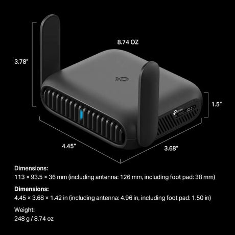 TP-Link TL-WR3602BE BE3600 Wi-Fi 7 Travel Router 2.5Gbps VPN WireGuard