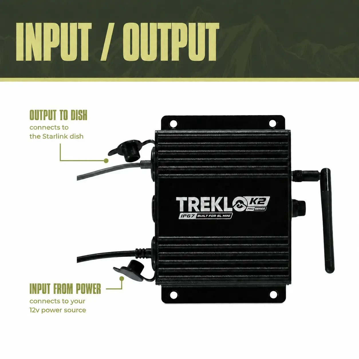 TREKLO K2 Boosted Power Supply and Remote for Starlink Mini