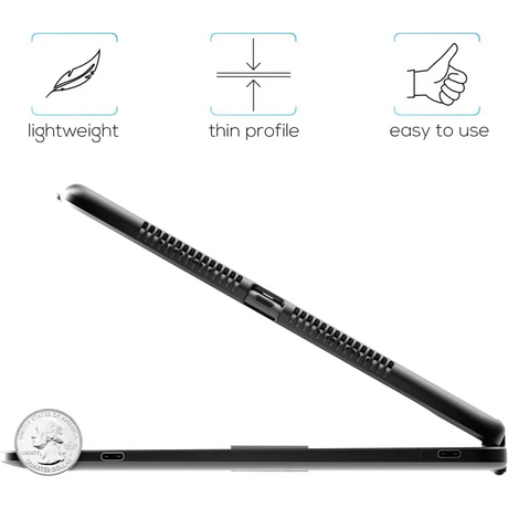 Typecase Touch for iPad 9th Generation Case with Keyboard (10.2’’ 2021),Multi-touch Trackpad,10 Color Backlight 360°