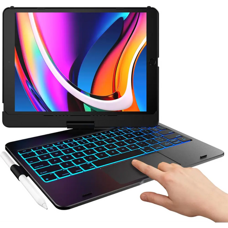 Typecase Touch for iPad 9th Generation Case with Keyboard (10.2’’ 2021),Multi-touch Trackpad,10 Color Backlight 360°