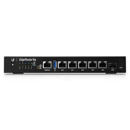 Ubiquiti EdgeRouter 6 - 5-Port Gigabit Router 1 SFP Ports- 24v Passive PoE Out (All Ports) - 1GHz Quad Core Processor