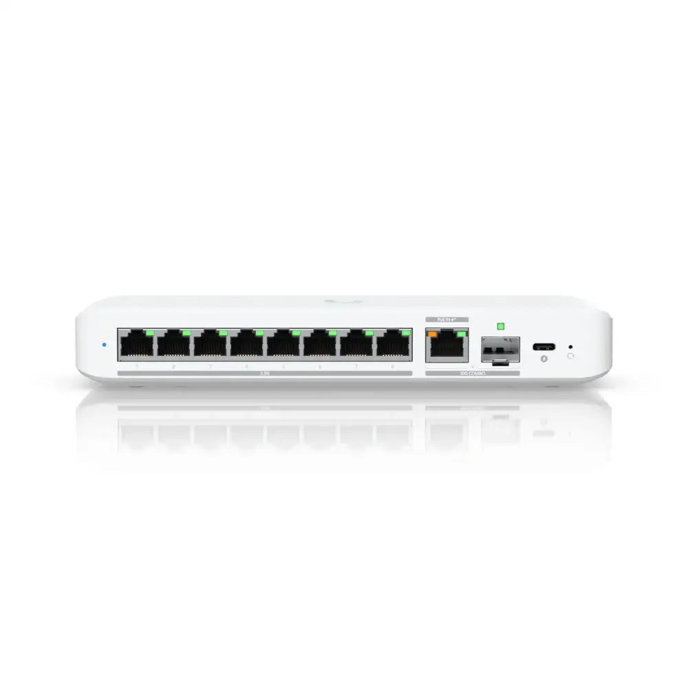 Ubiquiti Flex 2.5G Flexible 8-port 2.5 GbE Switch,10 RJ45/SFP+ Combination Uplink Port Powered With USB-C /PoE+ adapter