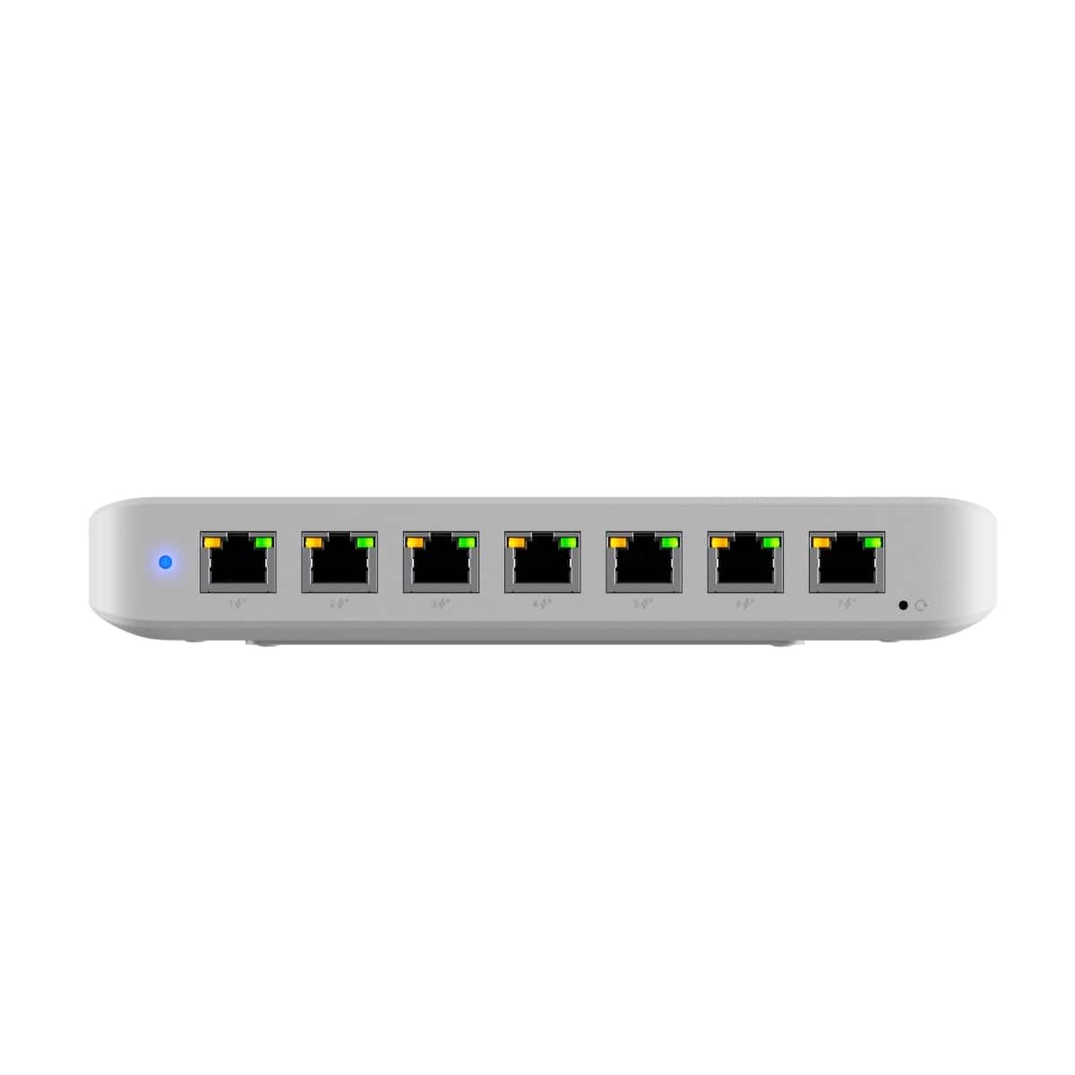 Ubiquiti Ultra 60W Compact 8-port Layer 2 GbE PoE Switch Versatile Mounting 7 GbE PoE+ Output ports 1 GbE Port Includes
