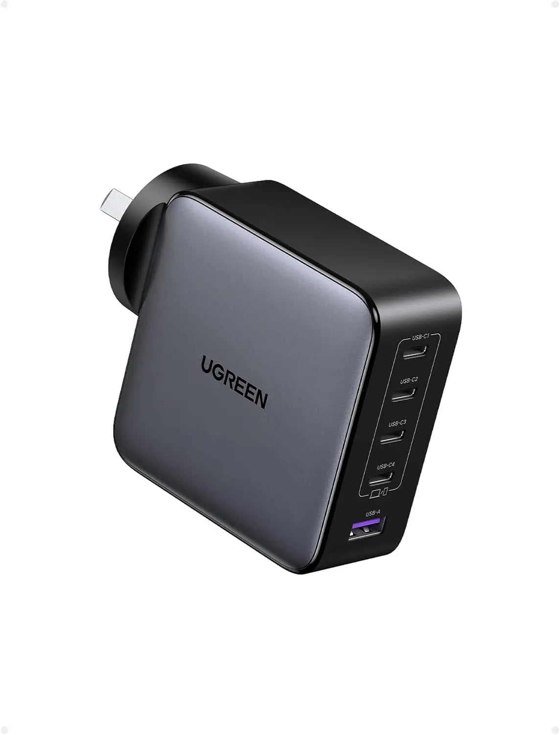 UGREEN 100W USB C Charger 5 Ports Nexode GaN II Fast Charging Block Compact Laptop Power Adapter Wall AU Plug