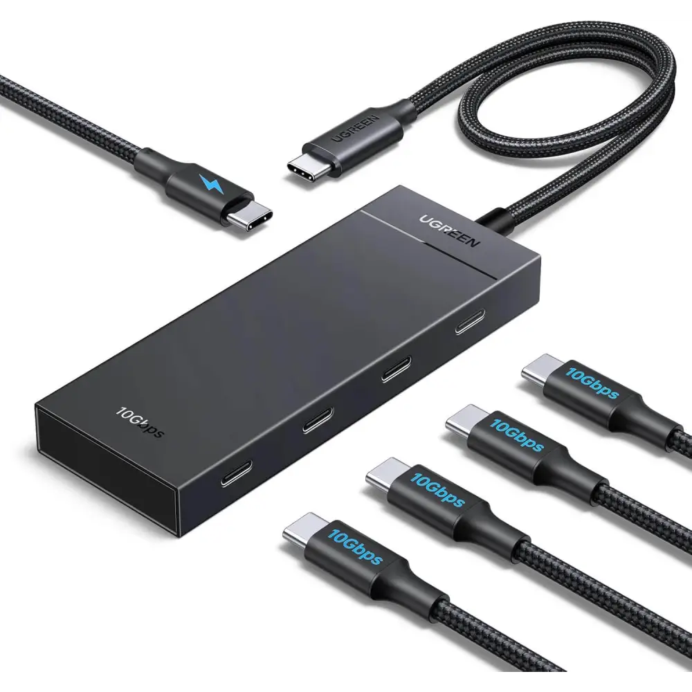 UGREEN 10Gbps USB C Hub with 100W PD Powered Type Splitter 4 3.2 Gen 2 Ports Multiport Adapter Extender Compatible PC