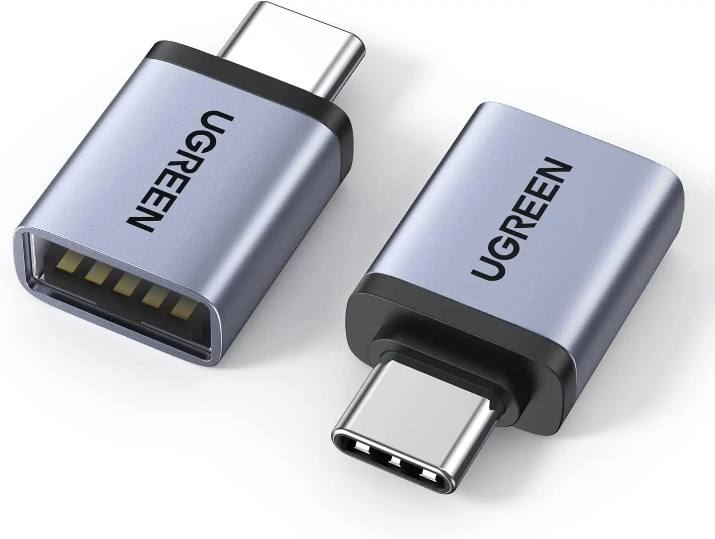 UGREEN 10Gbps USB C to Adapter 2 Pack Aluminum Type Male A Female Adaptor Thunderbolt 4/3 OTG Converter Compatible