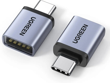 UGREEN 10Gbps USB C to Adapter 2 Pack Aluminum Type Male A Female Adaptor Thunderbolt 4/3 OTG Converter Compatible
