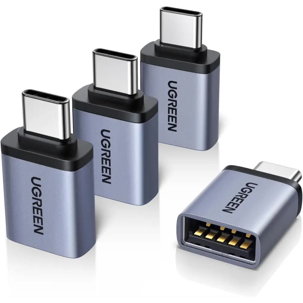 UGREEN 10Gbps USB C to Adapter 4 Pack Aluminum Type Male A Female Adaptor Thunderbolt 4/3 OTG Converter Compatible