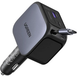 UGREEN 145W Retractable Car Charger Fast Charge Cigarette Lighter USB with 60W Cable 4-Port Accessories Compatible