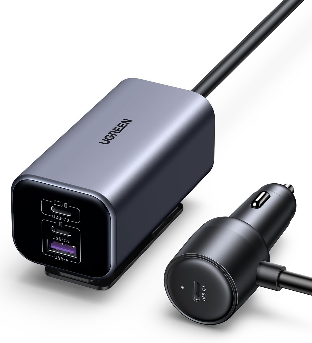 UGREEN 150W Car Charger Super Fast Charging 4 Ports USB C PD 140W GaN PPS 45W SCP 22.5W Clip Design Compatible