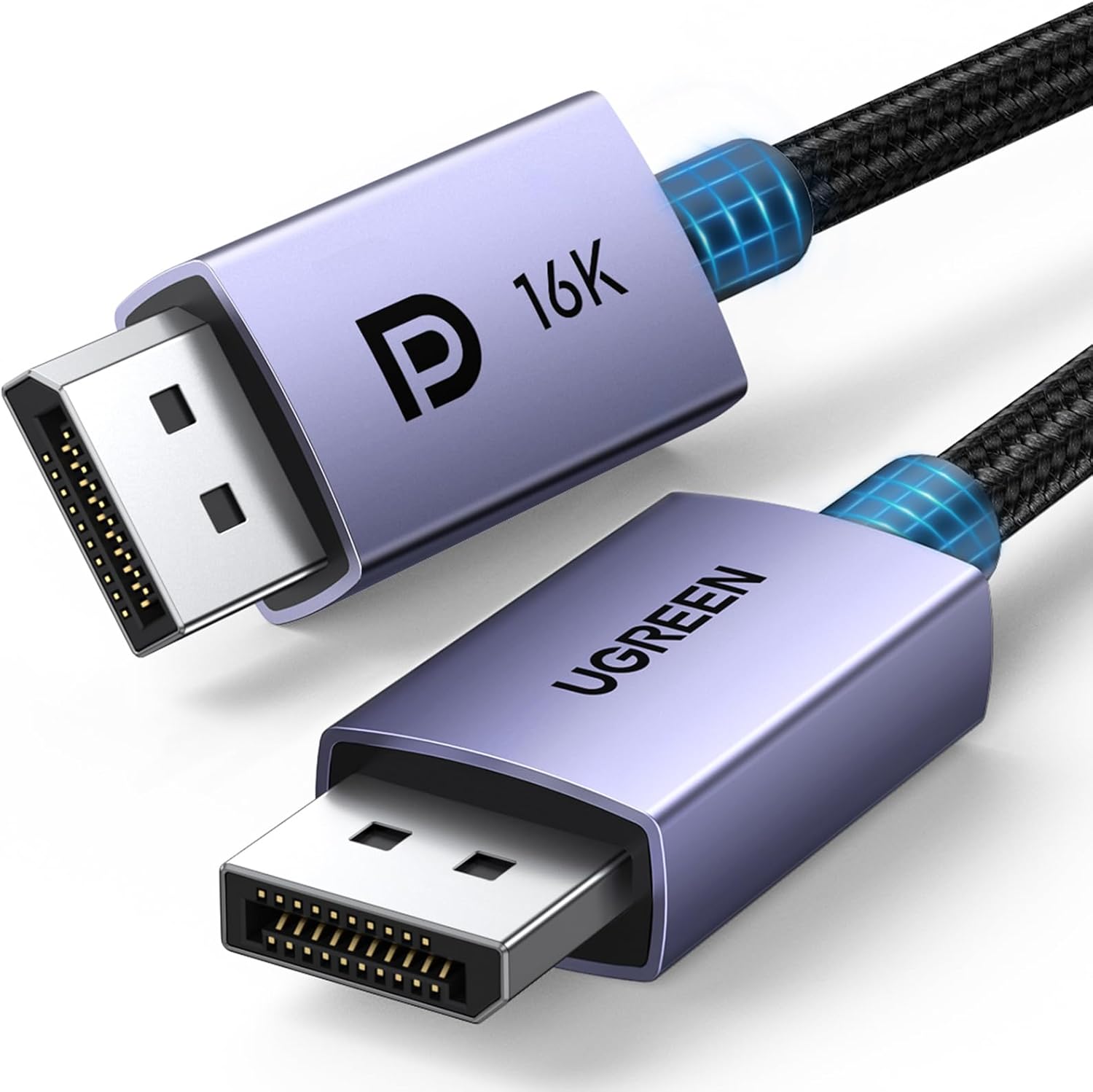 UGREEN 16K Displayport 2.1 [VESA Certified] Cable 2M DP to Male Cord 40Gbps Support 16K@30Hz 8K@240Hz 4K@240Hz Nylon