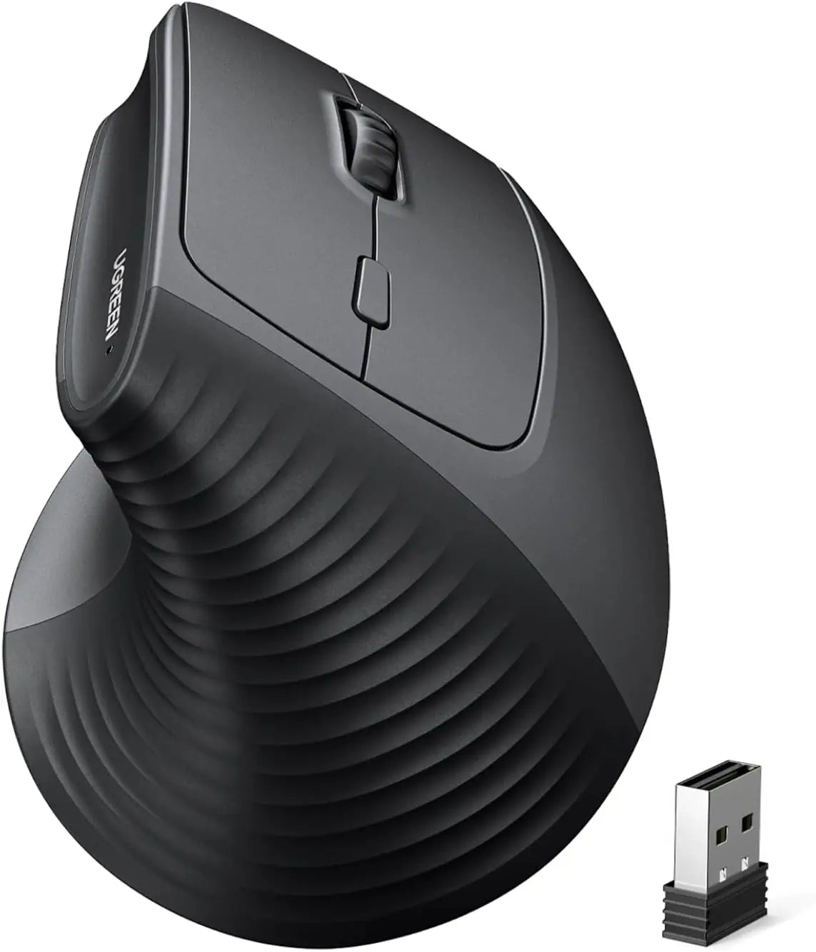 UGREEN 2.4GHz Wireless Ergonomic Vertical Mouse 4000DPI Optical Tracking 57° Angle 6 Buttons 12-Month Battery Life 4