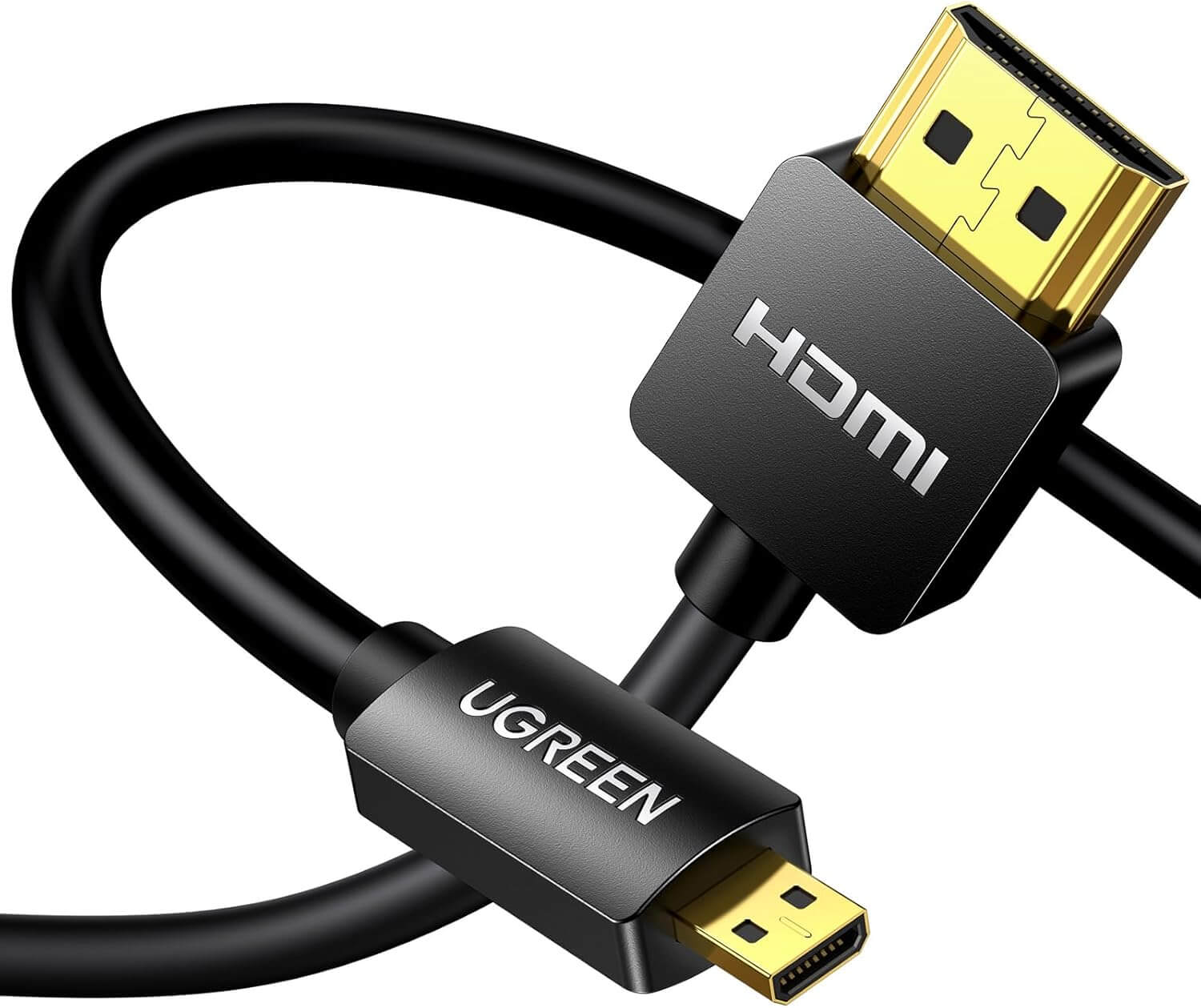 UGREEN 4K@60Hz Micro HDMI to HDMI 2.0 Cable 1M High-Speed Support 3D HDR ARC Ethernet Audio Return Compatible