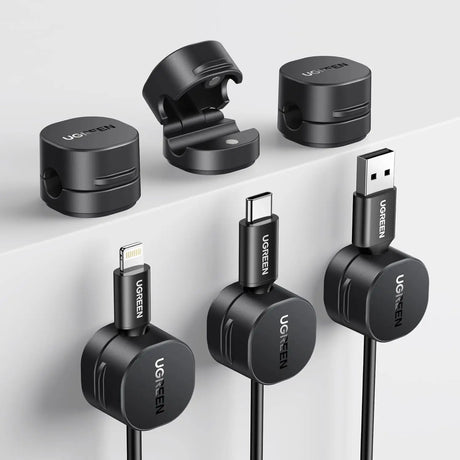 UGREEN 6 Pack Magnetic Cable Clip Strong Adhesive Management to Keep Phone Charging Cables Computer Cords and Home