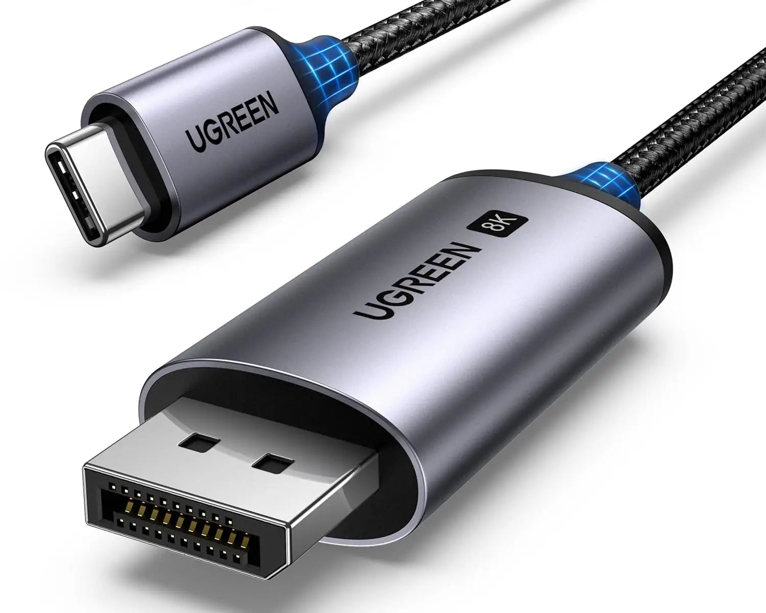 UGREEN 8K@60Hz Unidirectional USB C to DisplayPort 1.4 Cable 1M 4K 240Hz Type Thunderbolt 4/3 Dp Cord 32.4Gbps