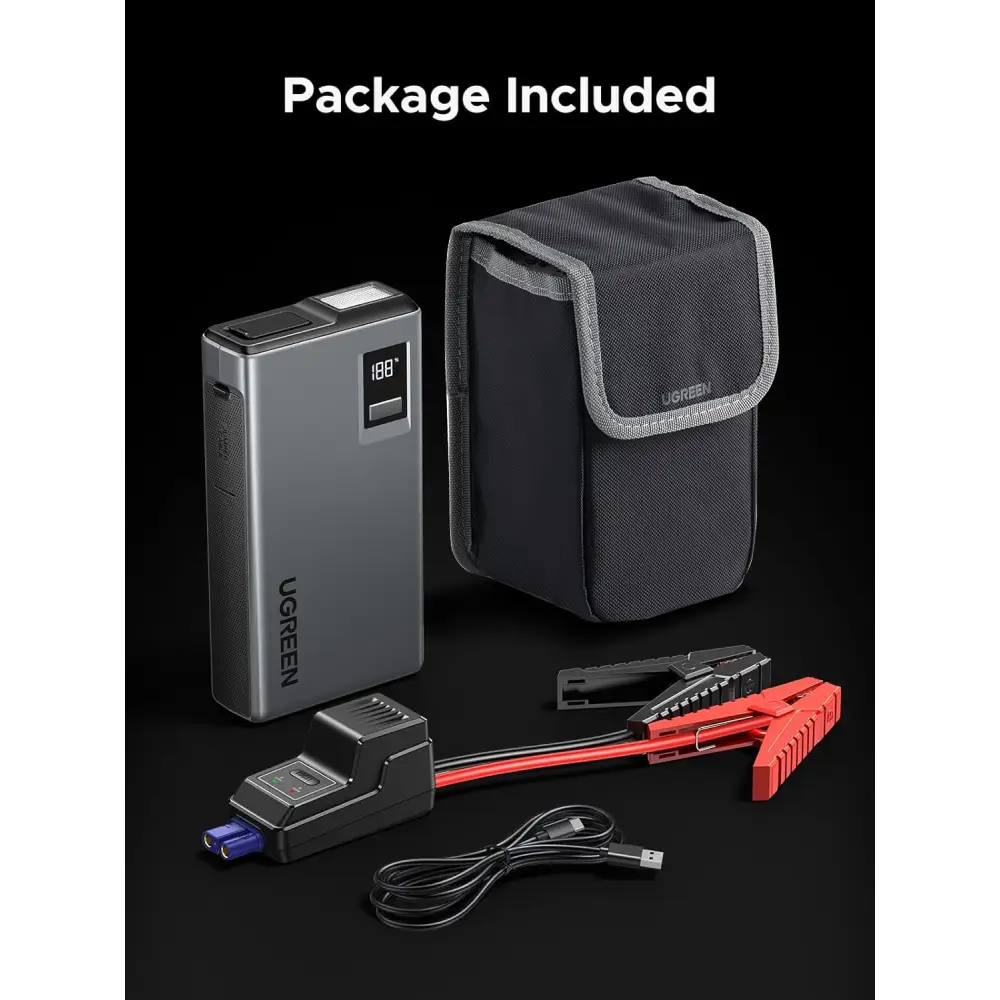 UGREEN Car Battery Jump Starter 1000A UltraSafe 12V Pack 3 in 1 Booster Box 12000mAh Portable Charger Smart LED Light