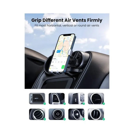 UGREEN Car Phone Gravity Holder Round Vents Rotates Vertical Horizontal Fits 4.7-7-Inch