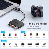 UGREEN Card Reader 4 in 1 USB A C Memory Adapter with SD TF Slots and 2 3.0 Ports 5Gbps for Micro
