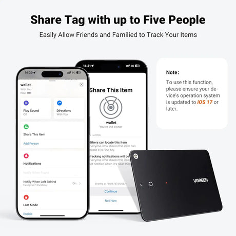 UGREEN FineTrack Slim Rechargeable Bluetooth Finder for Apple Find My | 1.7mm Ultra-Slim Wallet IP68 Waterproof Tracker
