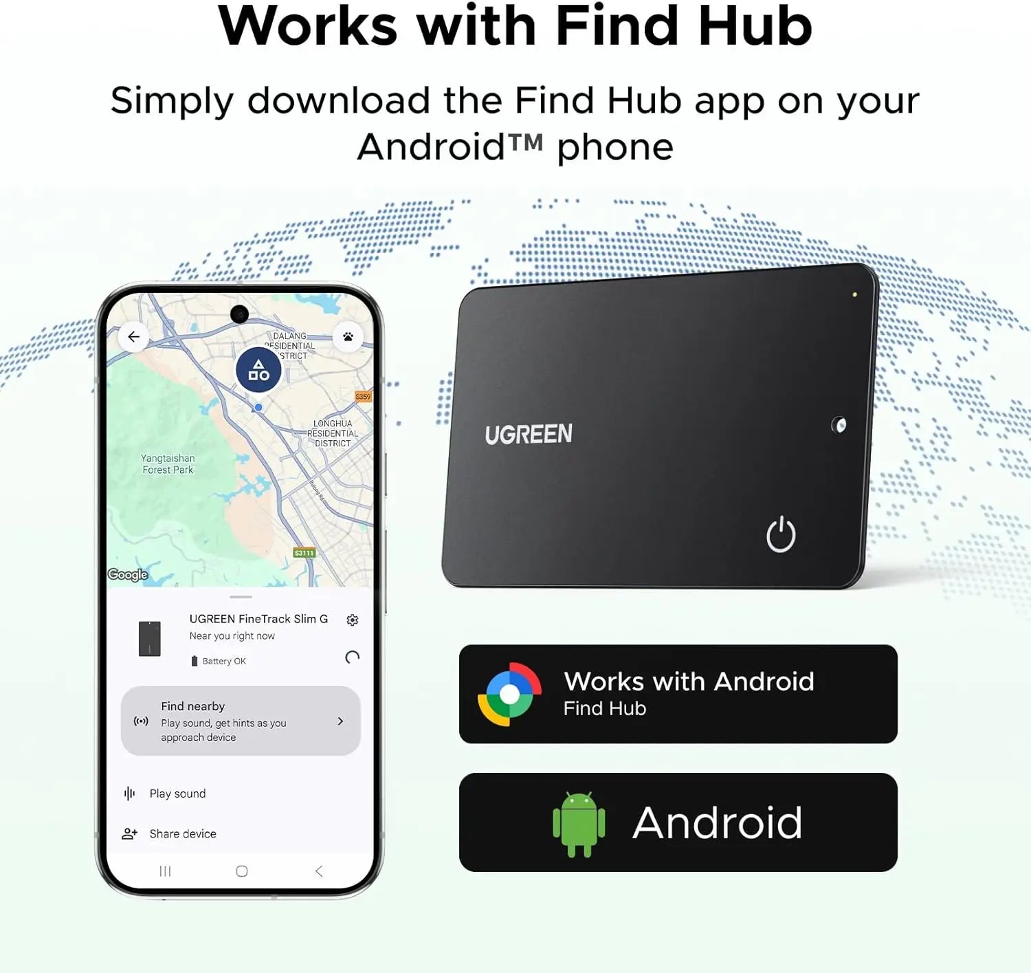 UGREEN FineTrack Slim Smart G Bluetooth Tracker (Android Only)