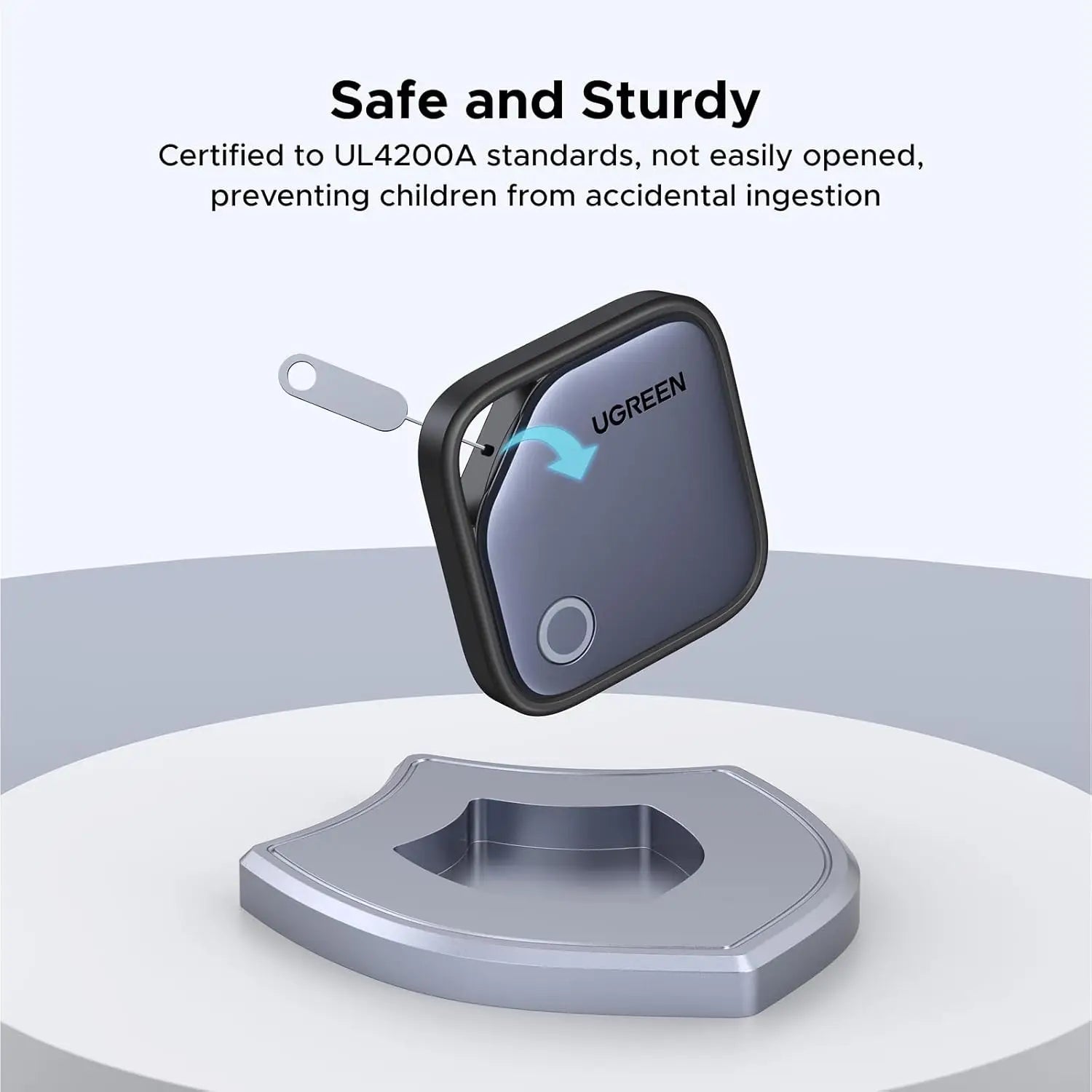 UGREEN FineTrack Smart Finder Bluetooth Tracker Tag 2-Year Replaceable Battery Compatible with Apple Find My (iOS only)