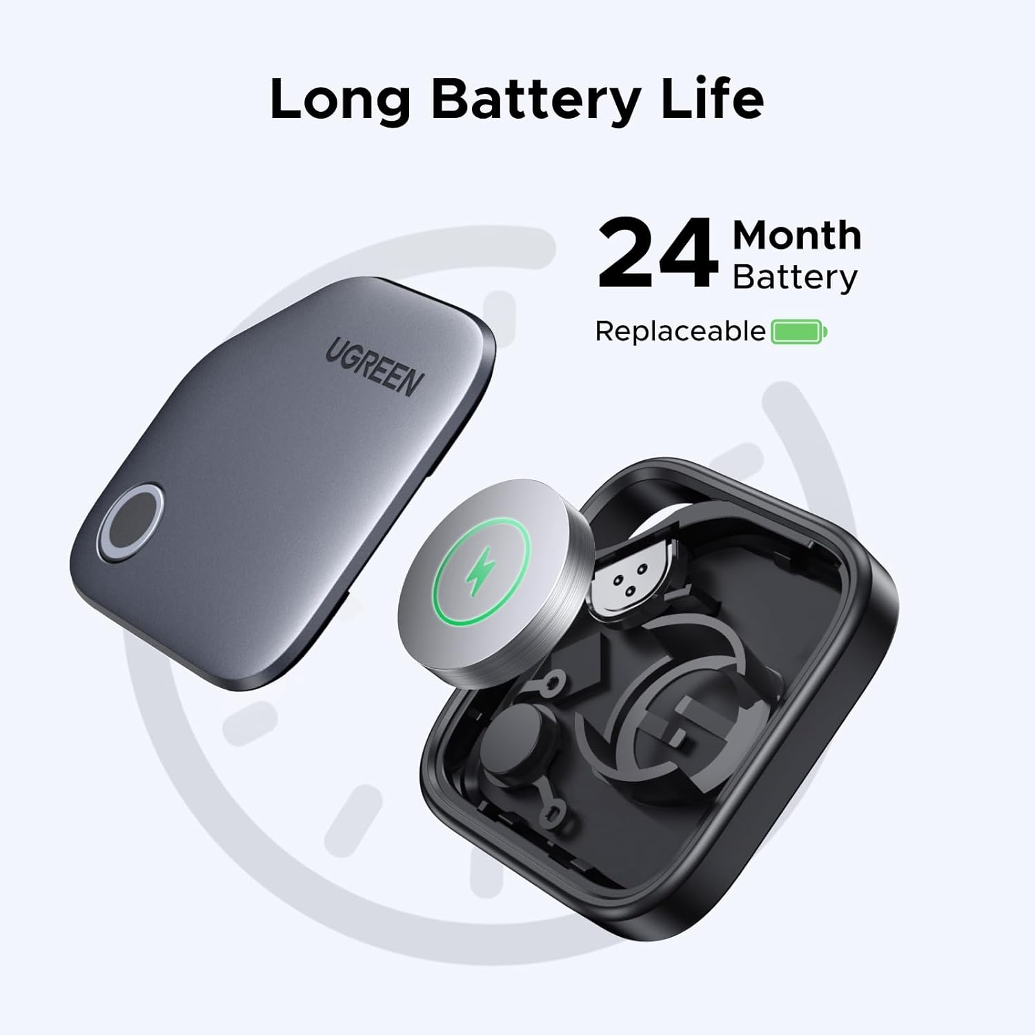 UGREEN FineTrack Smart Finder Bluetooth Tracker Tag 2-Year Replaceable Battery Compatible with Apple Find My (iOS only)