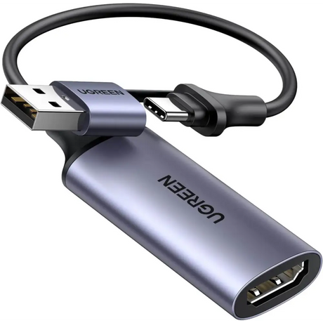 UGREEN Full HD 1080P Video Capture Card 4K HDMI to USB-A/USB-C USB 2.0 and Audio Recording Compatible with Switch PS5