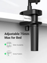 UGREEN Gooseneck Tablet Holder Long Aluminum Arm Adjustable Phone Stand Sturdy Clamp Flexible Mount for Bed Compatible