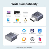 UGREEN HDMI Dummy Plug 4K@60Hz 2K@60Hz 1080P@120Hz EDID Emulator Virtual Monitor Headless Adapter for Remote PC Laptop