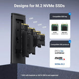 UGREEN M.2 NVMe SSD Enclosure Adapter 10Gbps USB C 3.2 Gen2 Tool-Free External Reader Supports M and B&M Keys Size