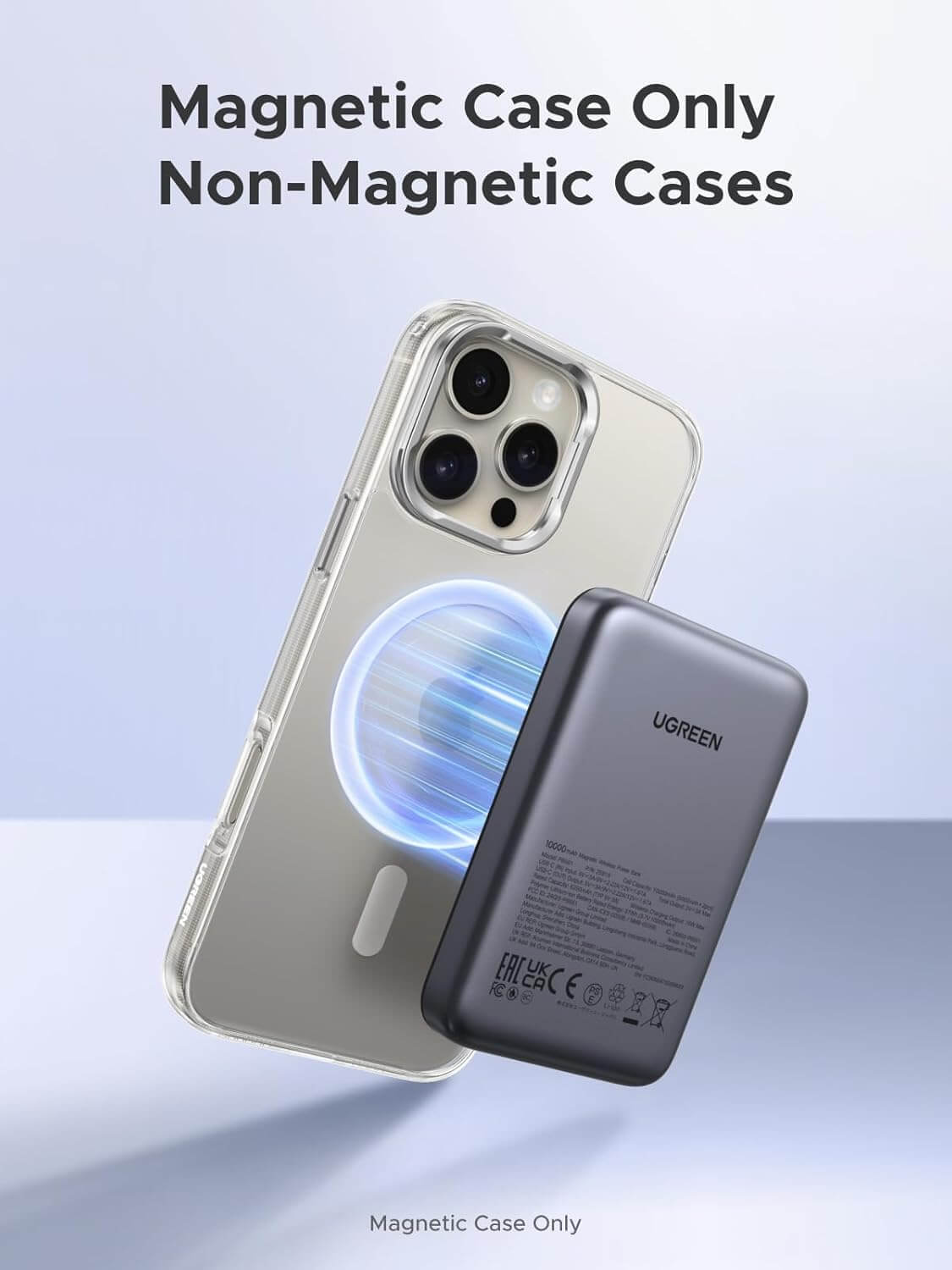 UGREEN Magsafe Power Bank 10000mAh Wireless Portable Charger 20W PD Fast Charging Magnetic Battery Pack Powerbank