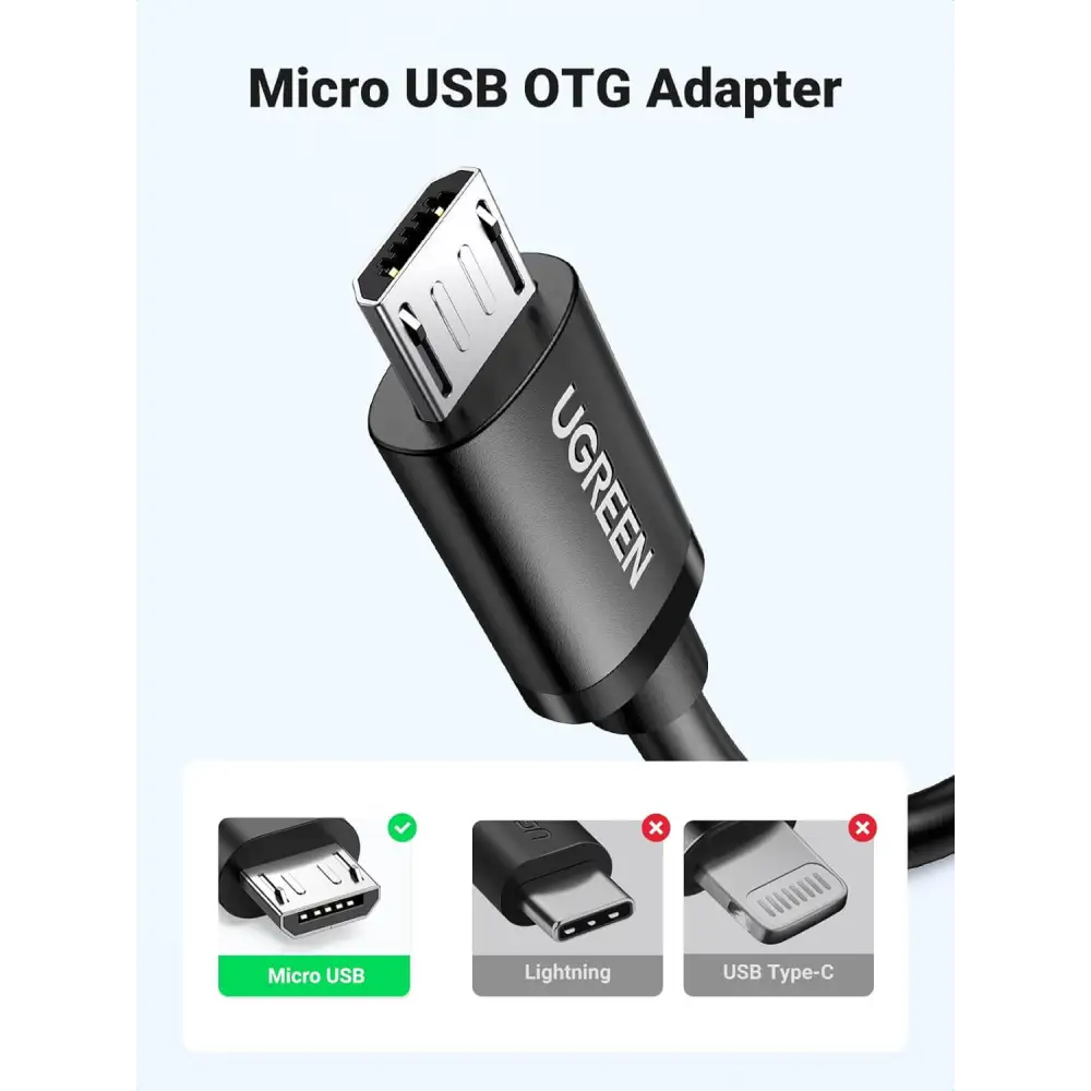 UGREEN Micro USB Adapter OTG Cord Male to Type A Female Adaptor On The Go Cable Compatible with Galaxy S7 S6 Edge S4 S3