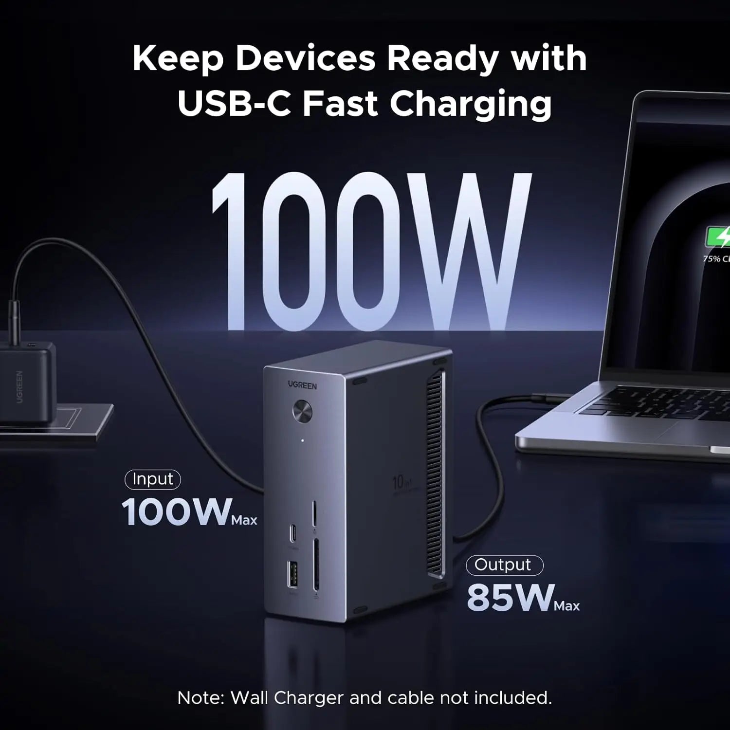 UGREEN NVMe Docking Station 10-in-1 USB-C Hub with 4K@60Hz HDMI M.2 SSD Slot 10Gbps USB-C/A Data 100W PD Charging
