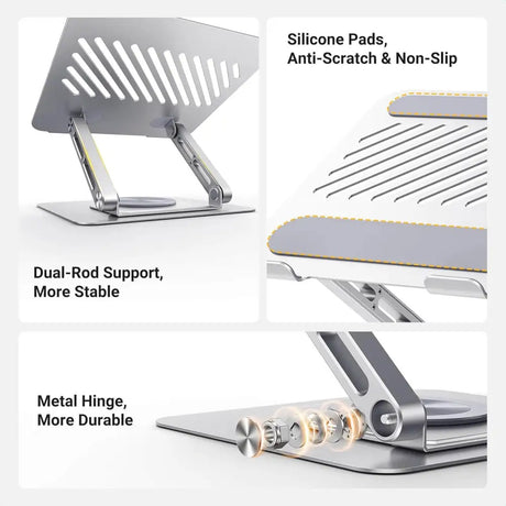 UGREEN Laptop Stand for Desk Holder with 360° Rotating Base Adjustable Computer Riser Ergonomic Compatible MacBook