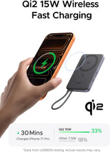 UGREEN Ultra-Slim Power Bank Qi2 15W Magsafe 10000mAh Portable Charger