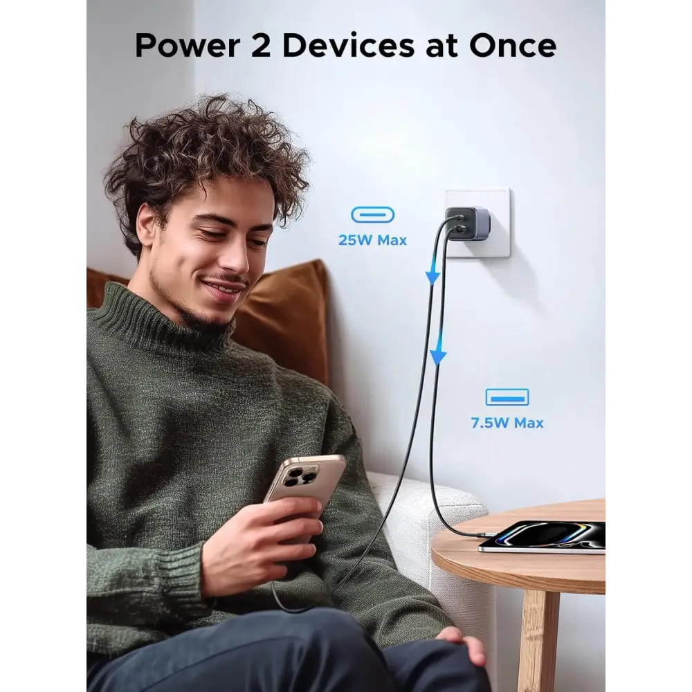 UGREEN USB C Charger 35W Nexode 2 Ports GaN II Fast Charging Block PD3.0 Compact Adapter AU Plug for iPhone 16 Pro