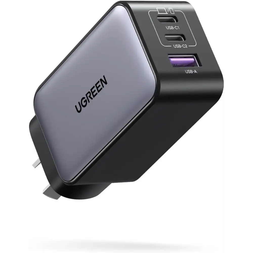 UGREEN USB C Charger 65W Nexode 3 Ports GaN II Fast Charging Block PD3.0 Compact Adapter AU Plug for MacBook Pro Dell
