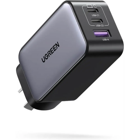 UGREEN USB C Charger 65W Nexode 3 Ports GaN II Fast Charging Block PD3.0 Compact Power Adapter AU Plug for MacBook Pro