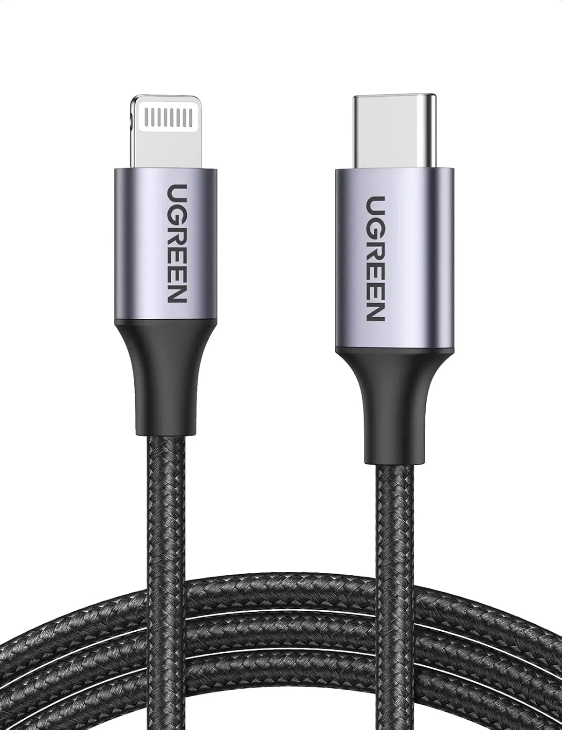 UGREEN USB C to Lightning Cable 1M Apple MFi Certified Nylon Braided Cord Fast Power Delivery iPhone Charger Aluminium