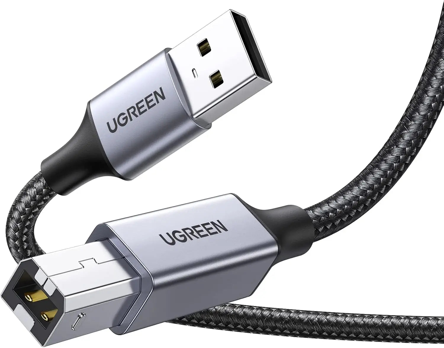UGREEN USB Printer Cable Braided Printing Cord Type A to B 2.0 Male Scanner Lead High Speed Compatible with Epson