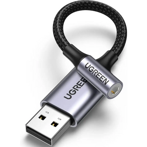 UGREEN USB to 3.5mm Audio Jack A Sound Card Adapter Support Mic TRRS Headphone DAC Chip Aux Nylon Braided Cable